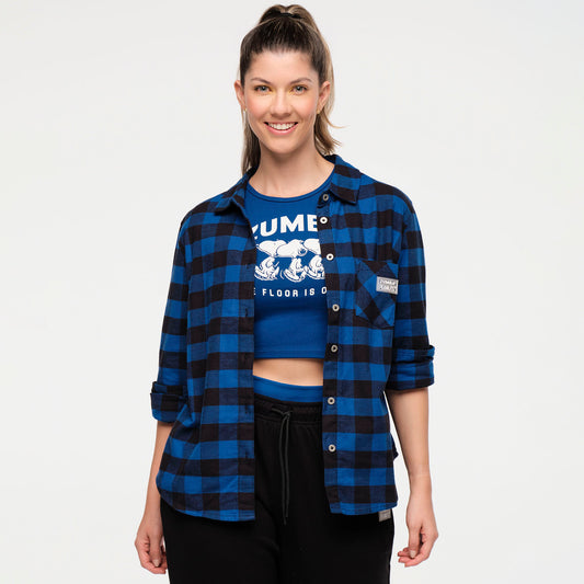 Zumba® X Peanuts™ Long Sleeve Button Down