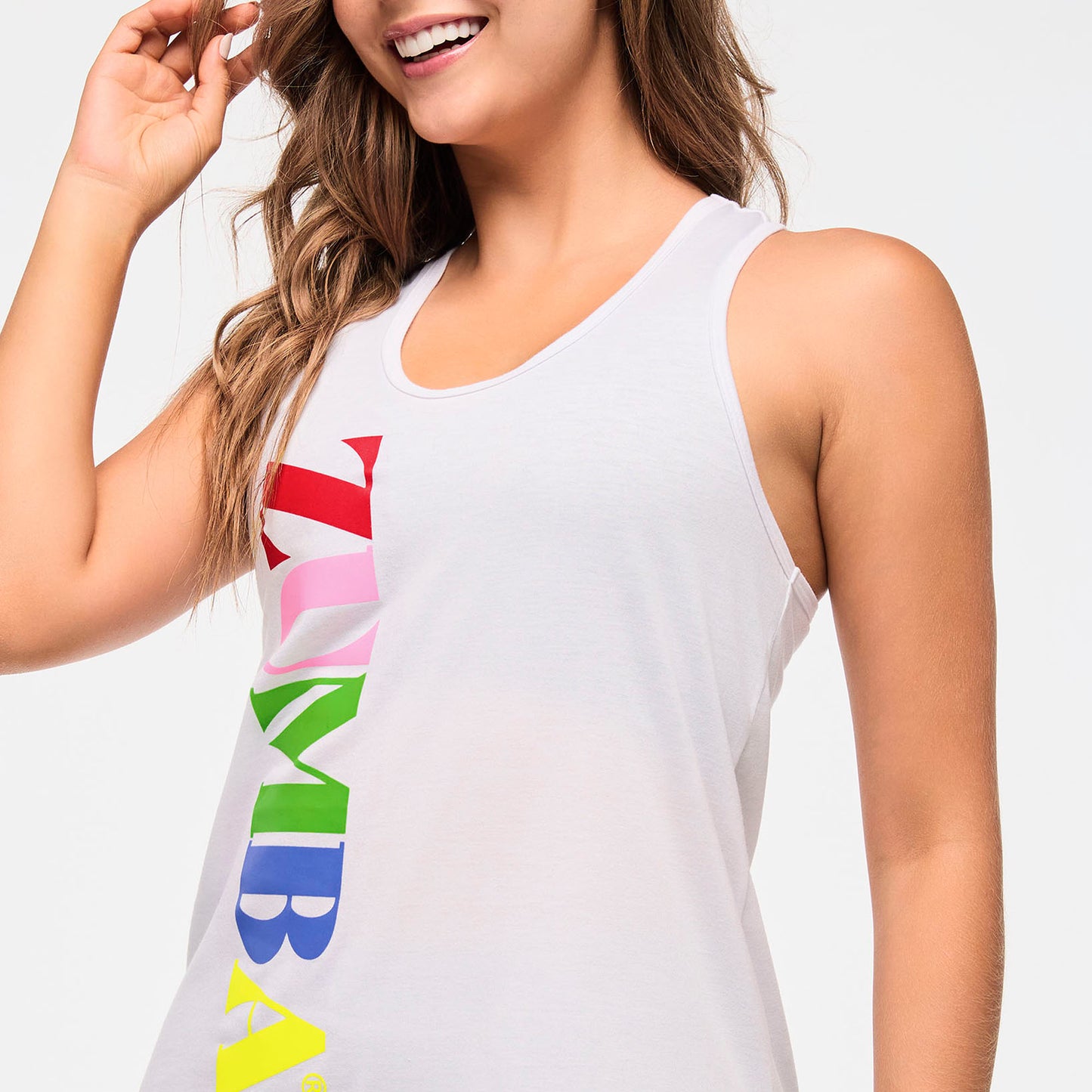 Zumba® Haus Easy Racerback Tee- White