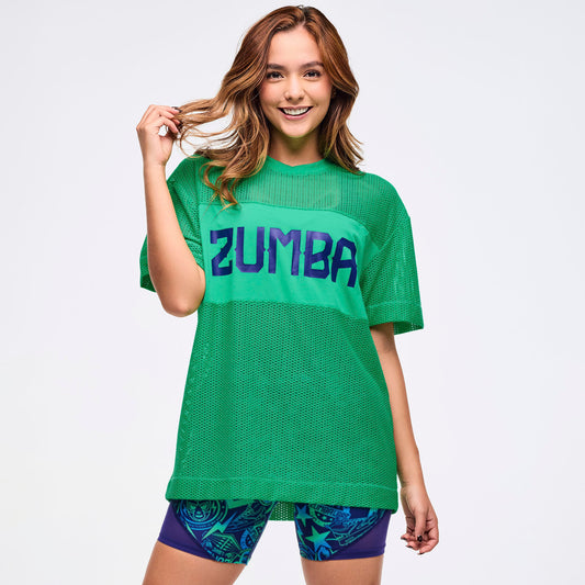 Zumba® Libre Boxy Mesh Top - Groove With Me Green