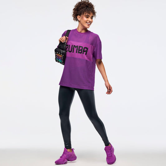 Zumba® Libre Boxy Mesh Top - Purple Power