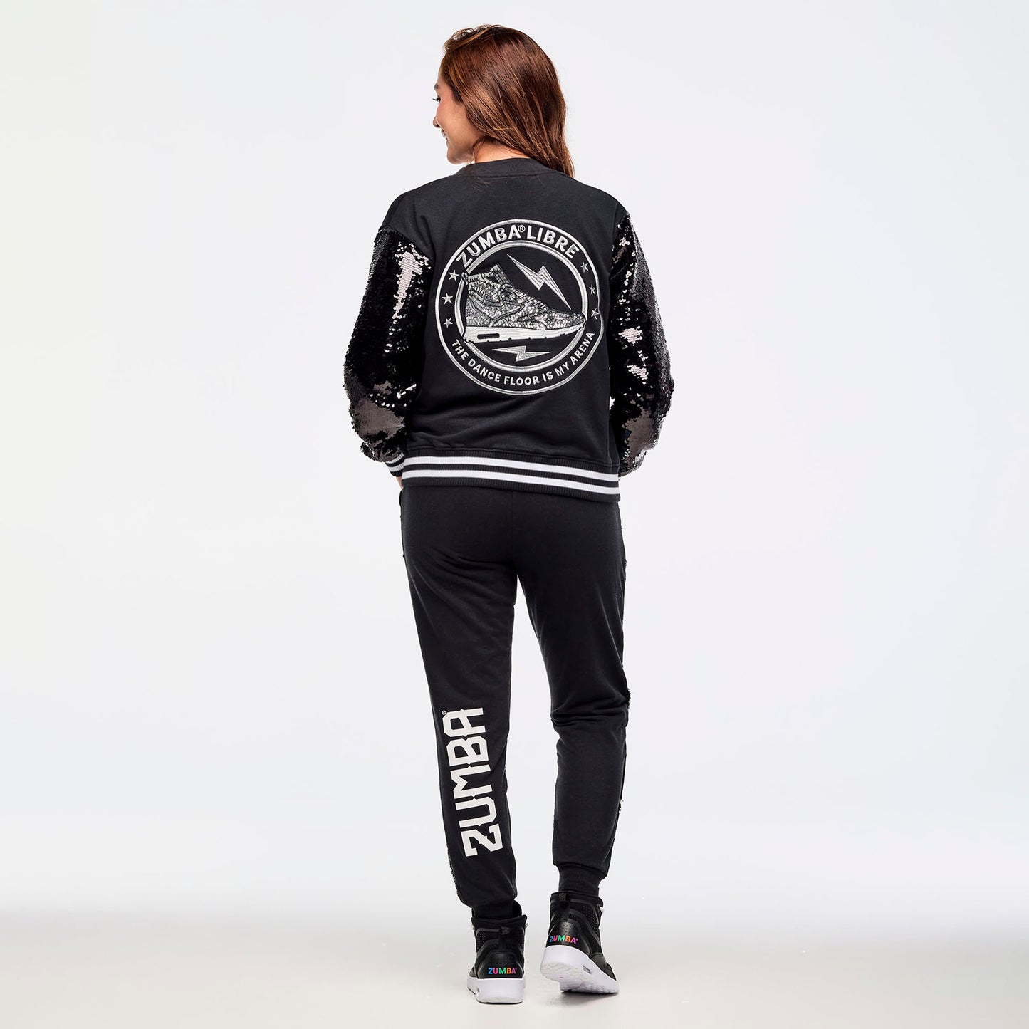 Zumba® Libre Bomber Jacket With Sequin Sleeves