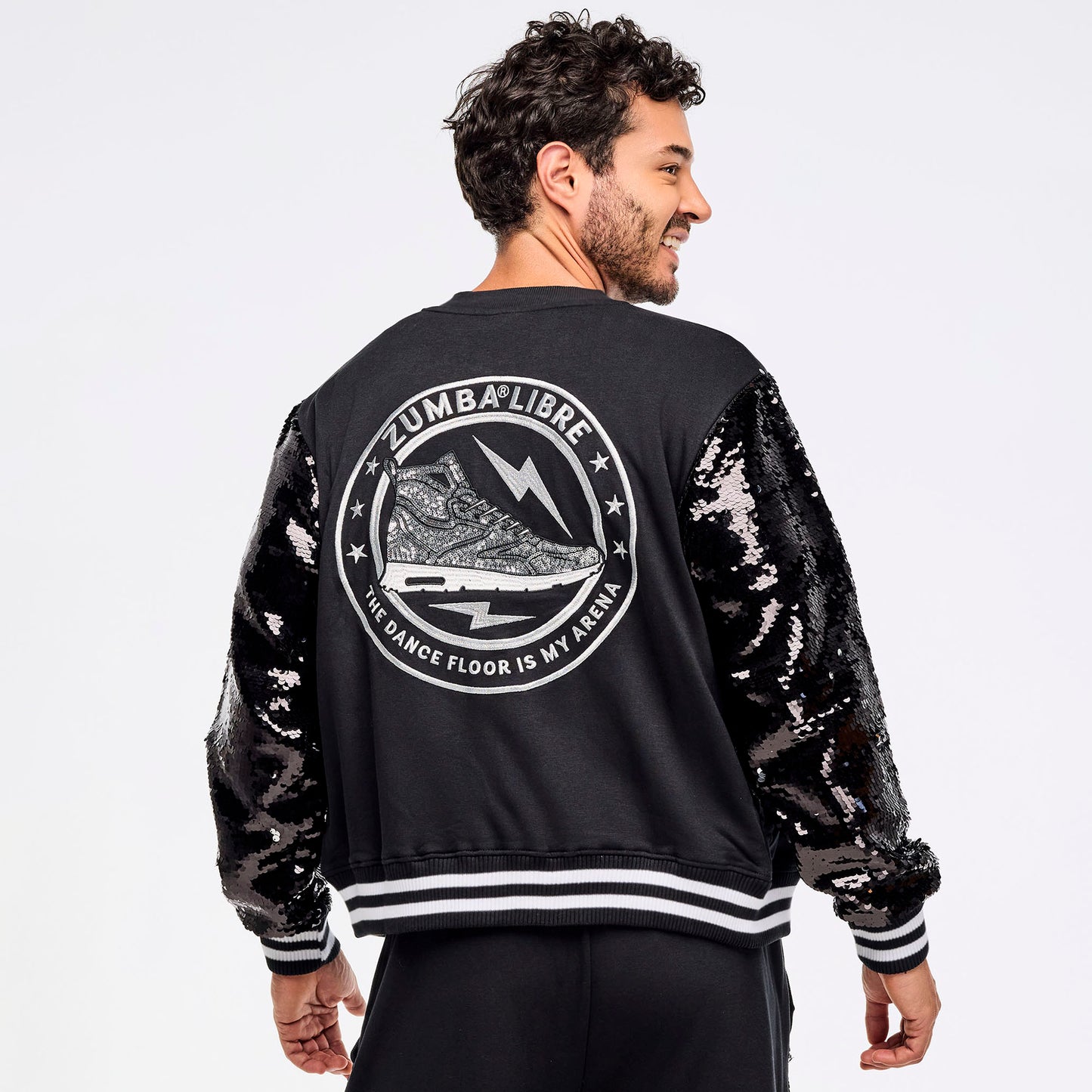 Zumba® Libre Bomber Jacket With Sequin Sleeves