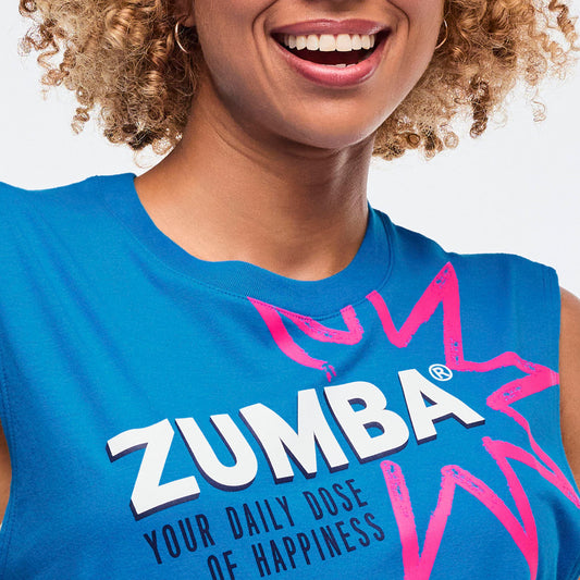 Sizzlin' Crew Neck Muscle Tank - Peek-A-Blue