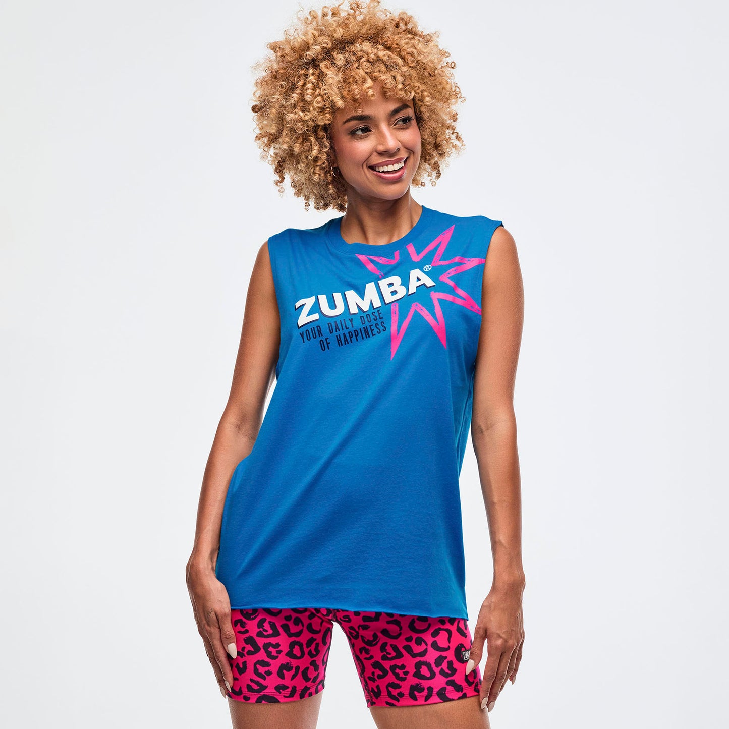Sizzlin' Crew Neck Muscle Tank - Peek-A-Blue