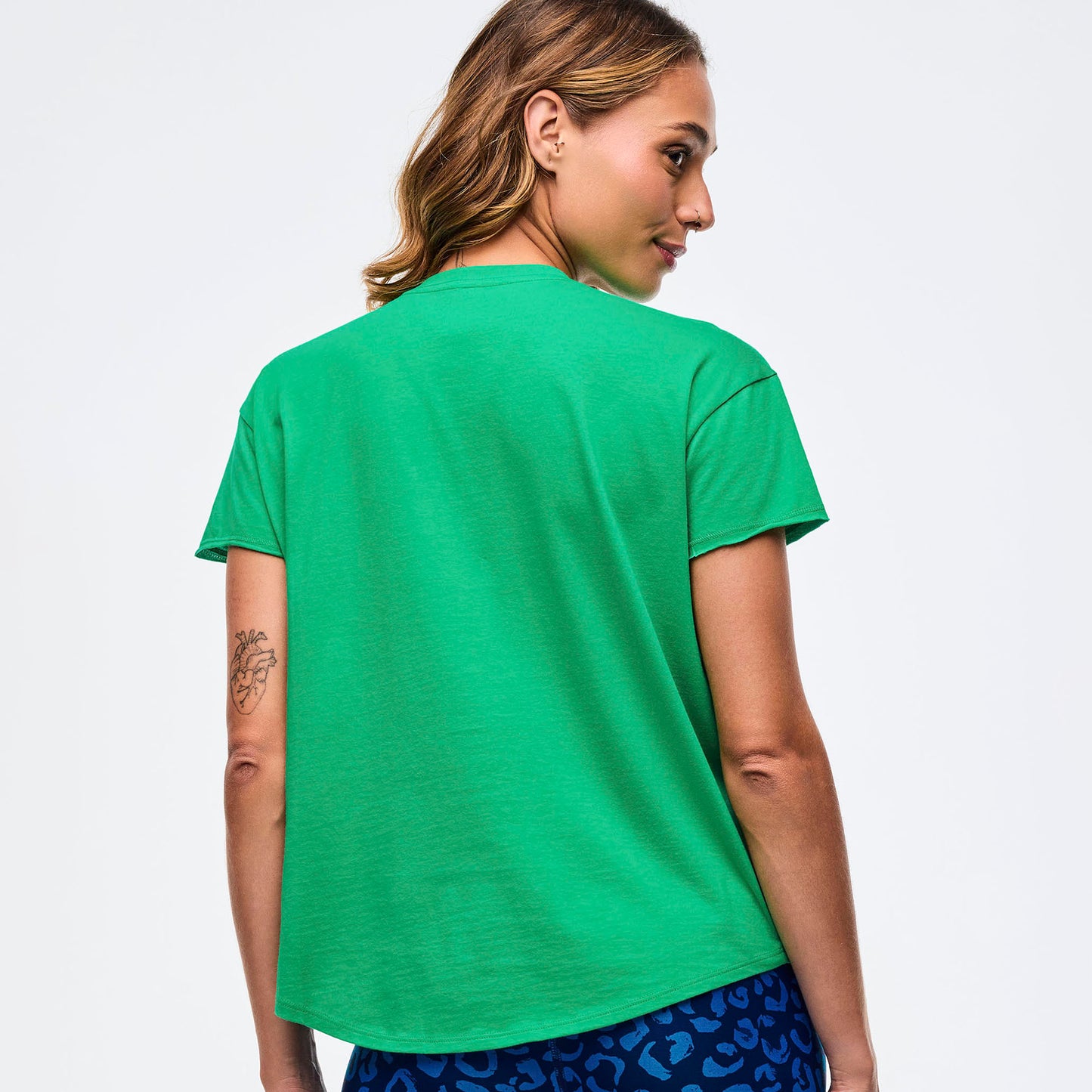 Sizzlin' High Low Crew Neck Top - Groove With Me Green