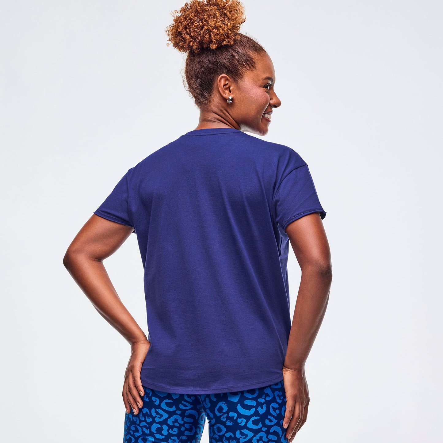 Sizzlin' High Low Crew Neck Top - Soft Navy