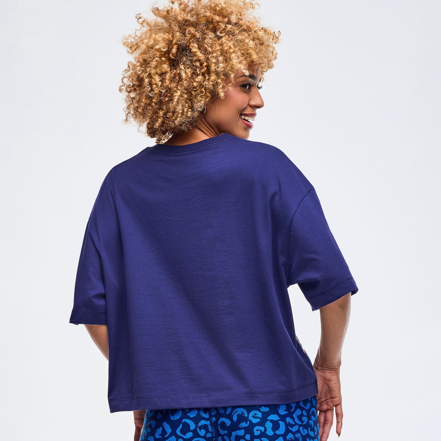 Sizzlin' Oversized Boxy Crop Top - Soft Navy