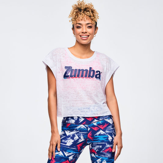 Apres Zumba®  Cap Sleeve Open Back Slouchy Top