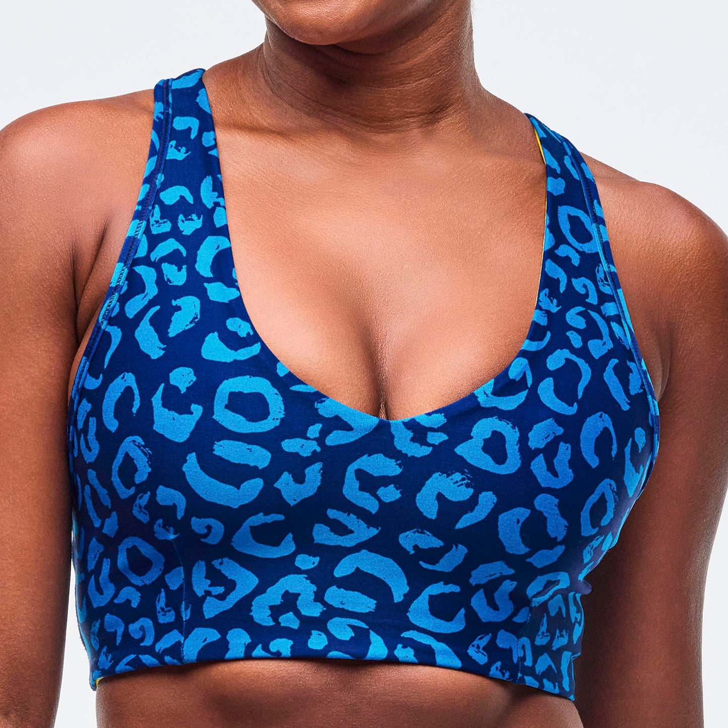 Sizzlin' Reversible Racerback V-Bra - Navy/Yellow