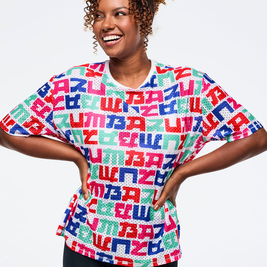 Eastern Flavor Boxy Mesh Top With Side Slits