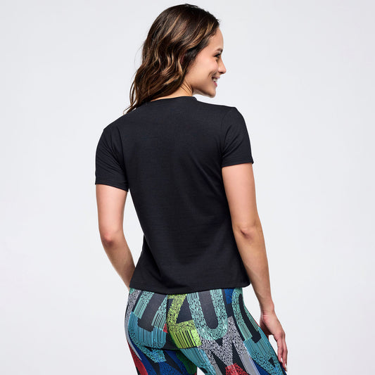 Latin Movement Fitted Short Sleeve Top