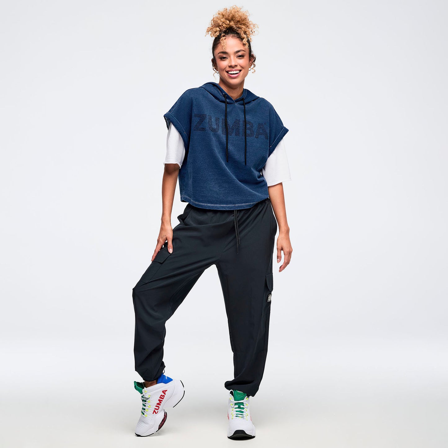 Latin Movement Short Sleeve Crop Pullover Hoodie