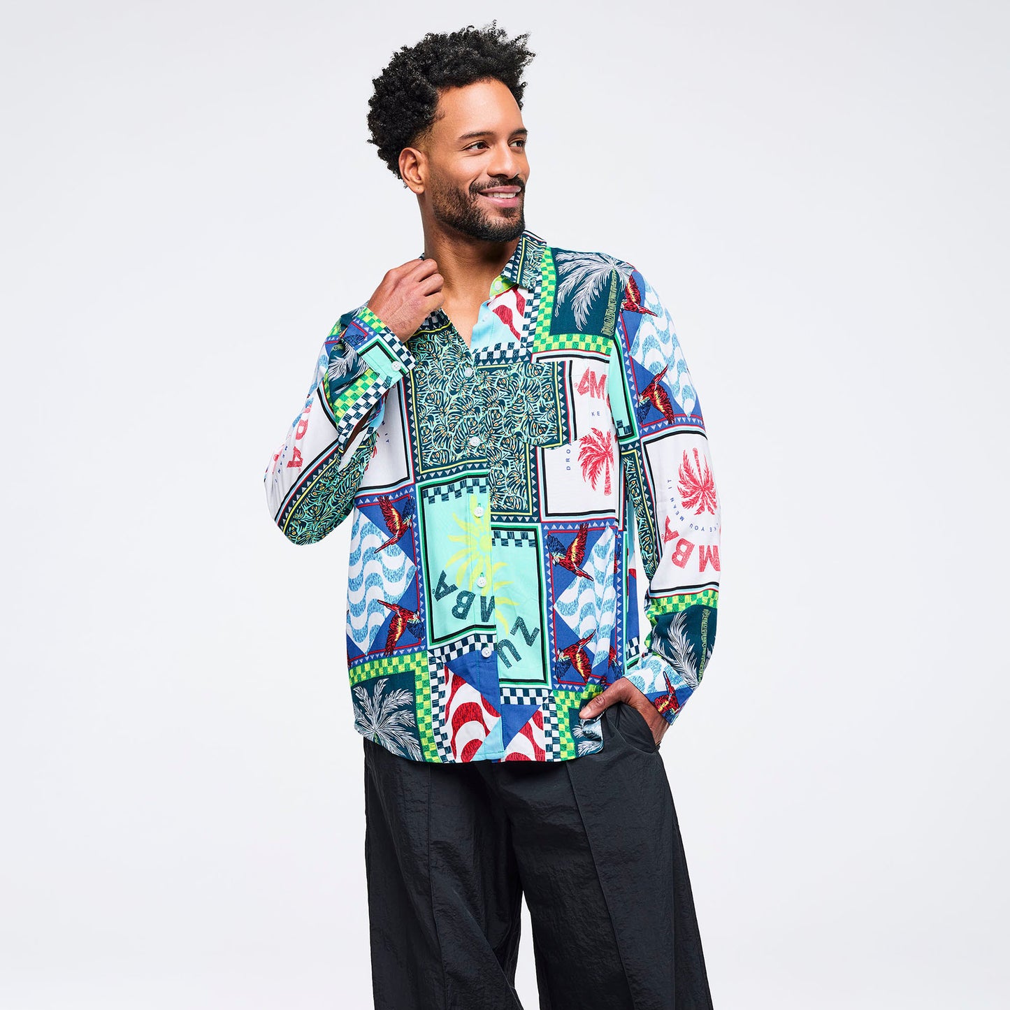 Latin Movement Long Sleeve Button Down