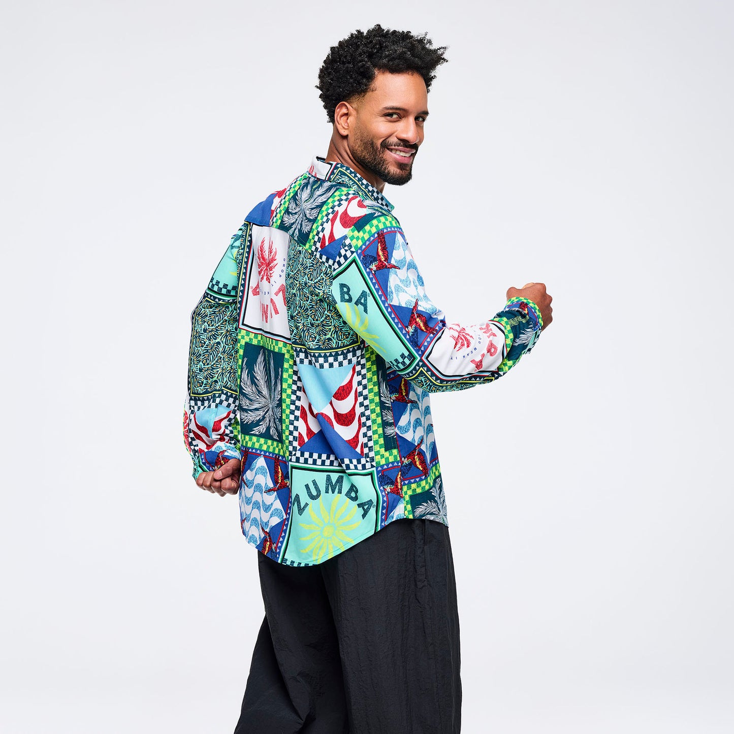 Latin Movement Long Sleeve Button Down