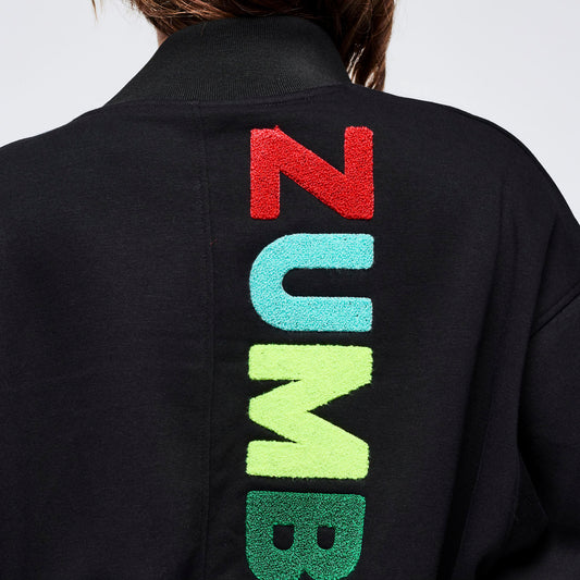 Latin Movement Drop Shoulder Zip-Up Jacket