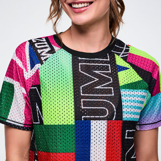 Worldwide Mesh Crew Neck Top