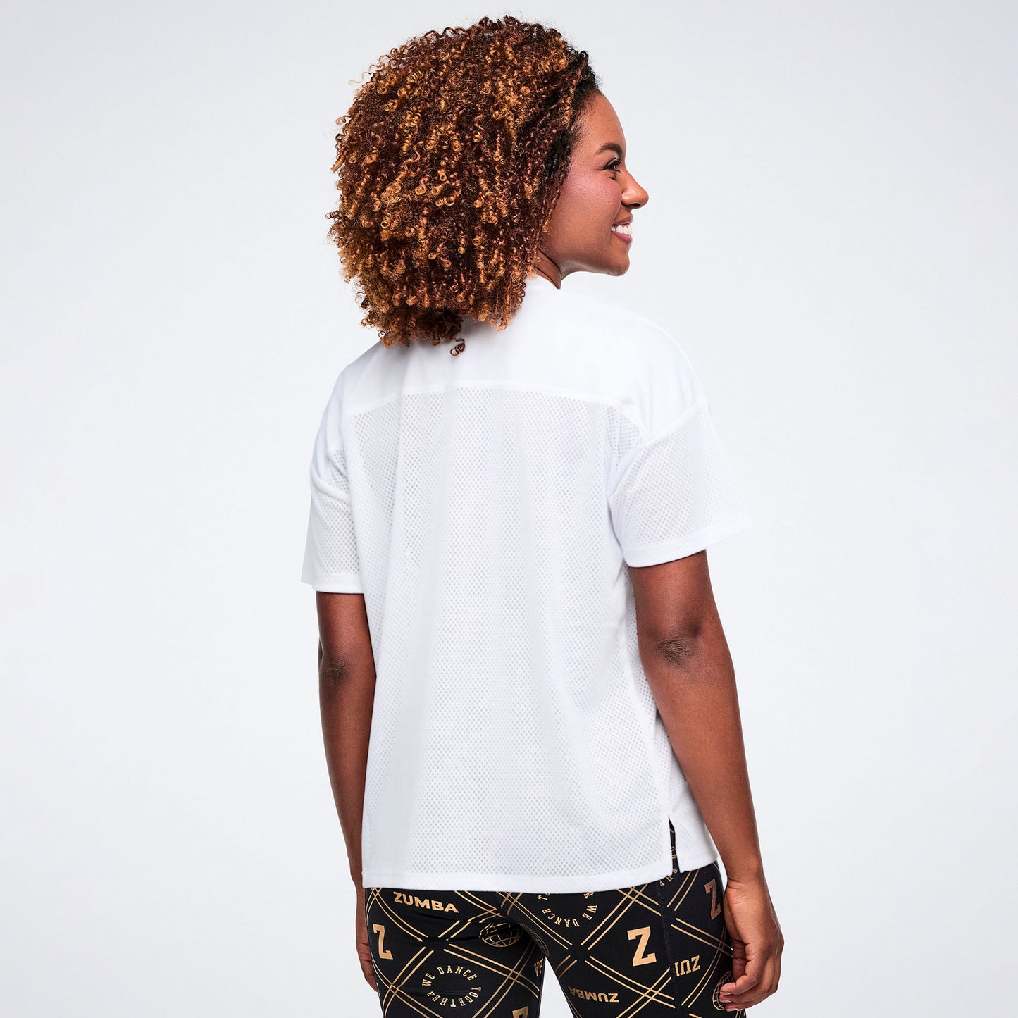 Worldwide V-Neck Mesh Top