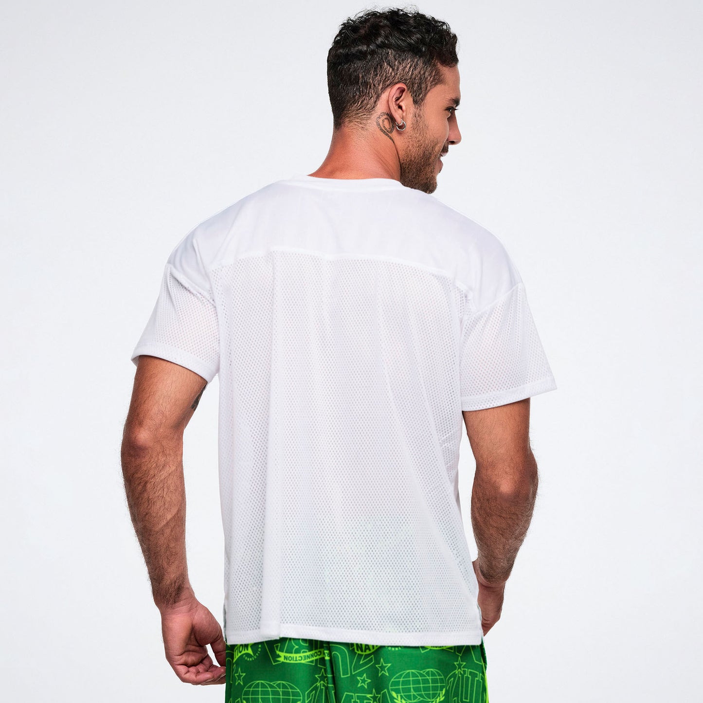 Worldwide V-Neck Mesh Top