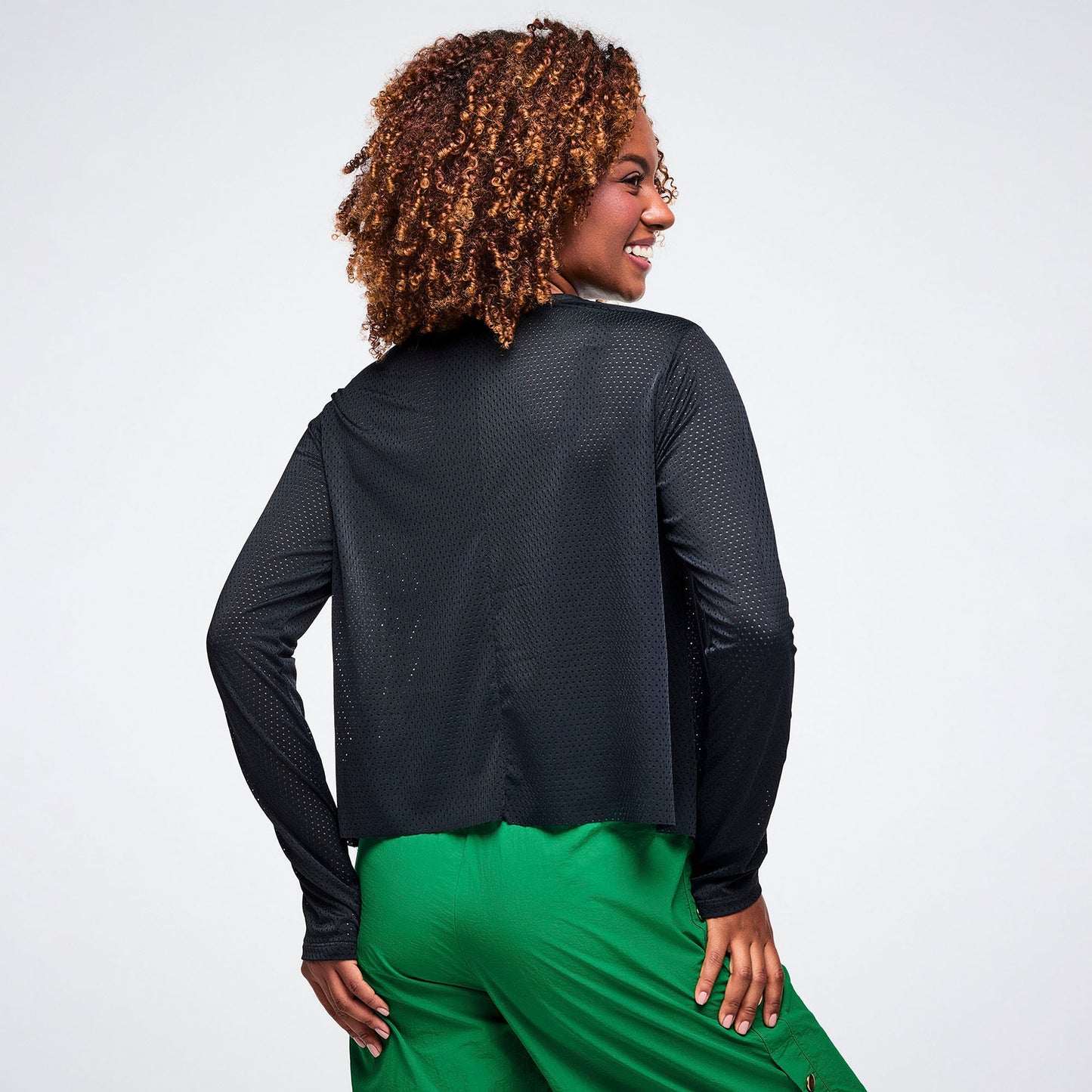 Worldwide Long Sleeve Loose Mesh Top