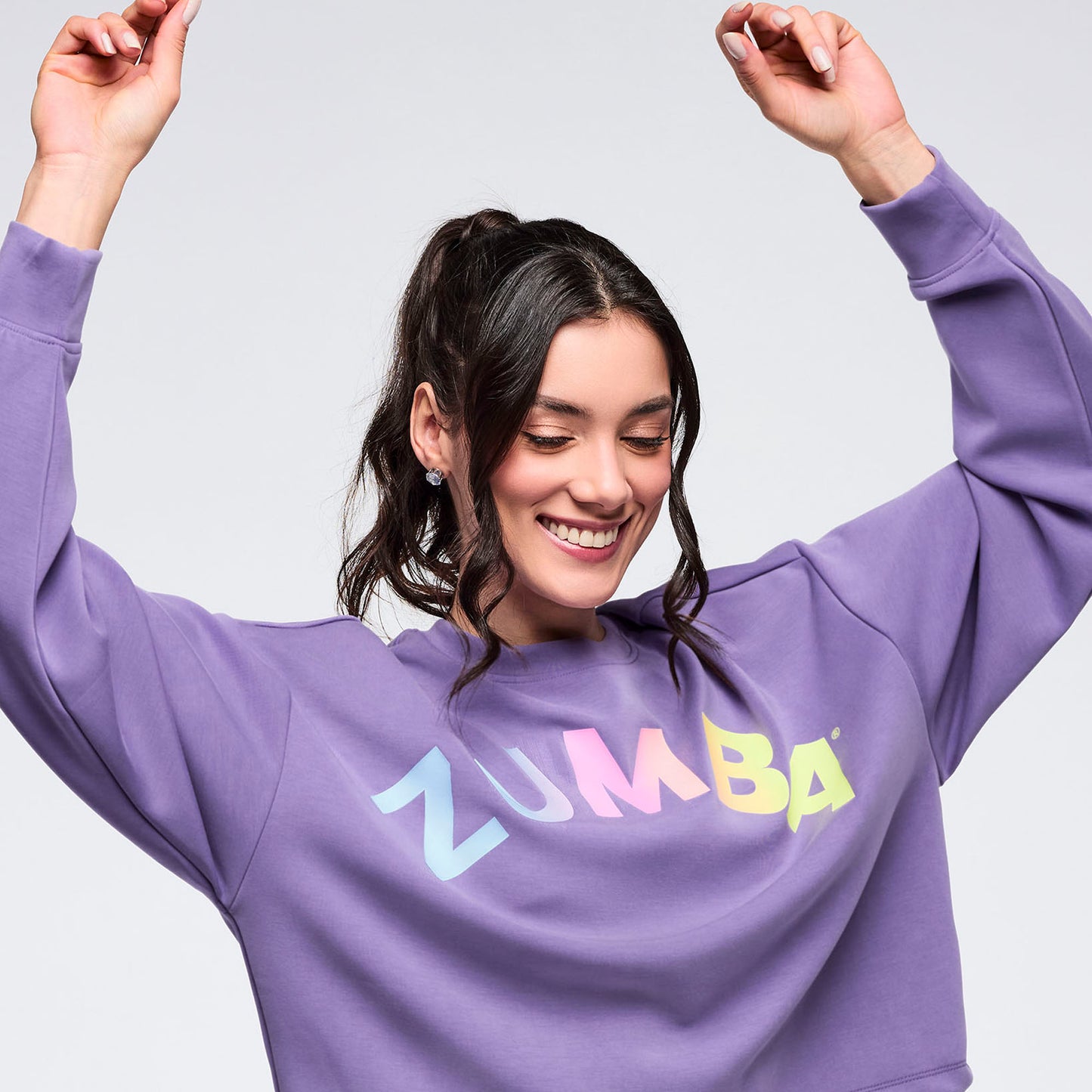 Pastel Modal Long Sleeve Oversized Crop Top