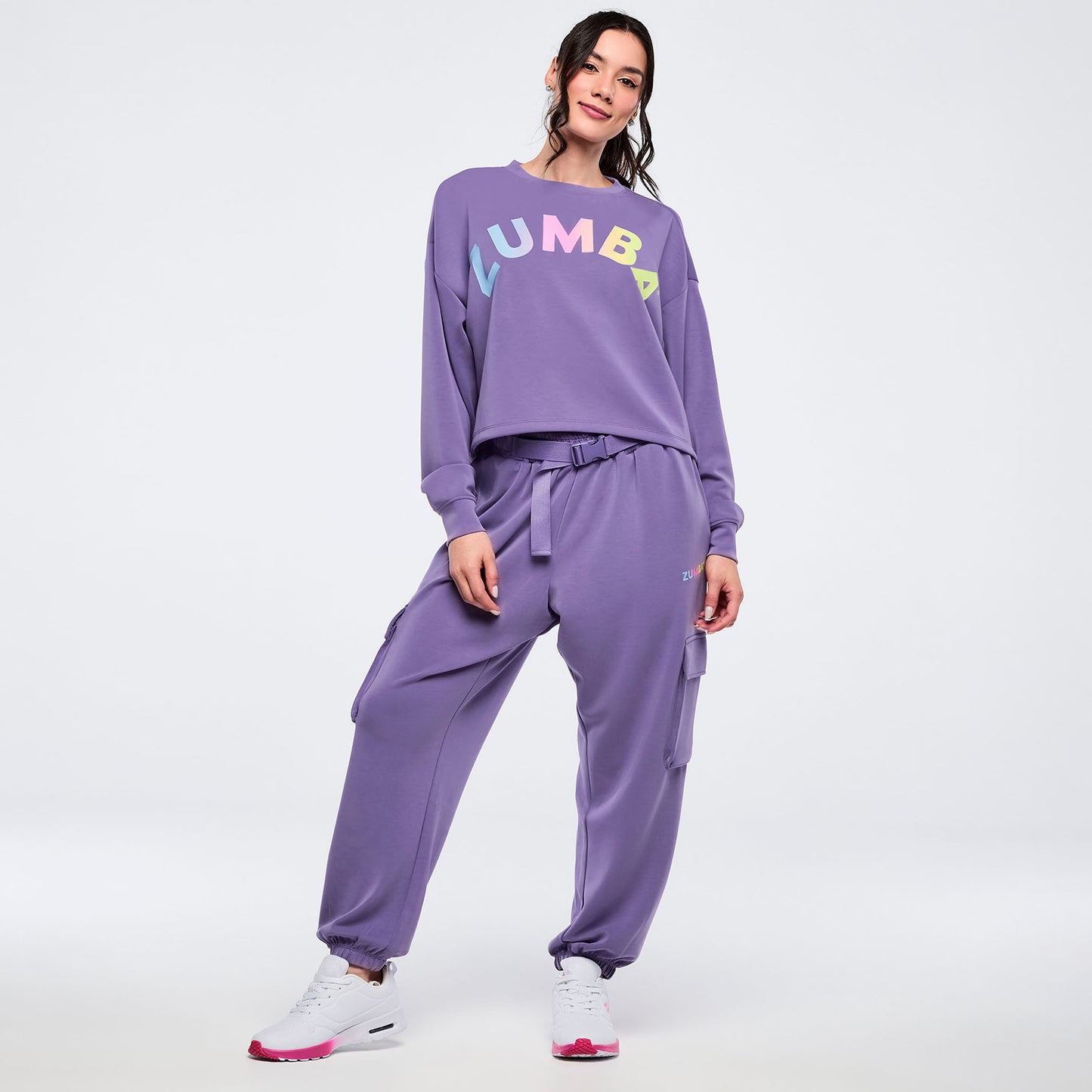 Pastel Modal Long Sleeve Oversized Crop Top