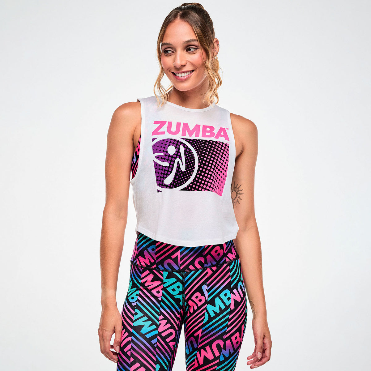 Electric Feel Crop Muscle Tank
