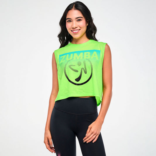 Electric Feel Crew Neck Muscle Crop Tank