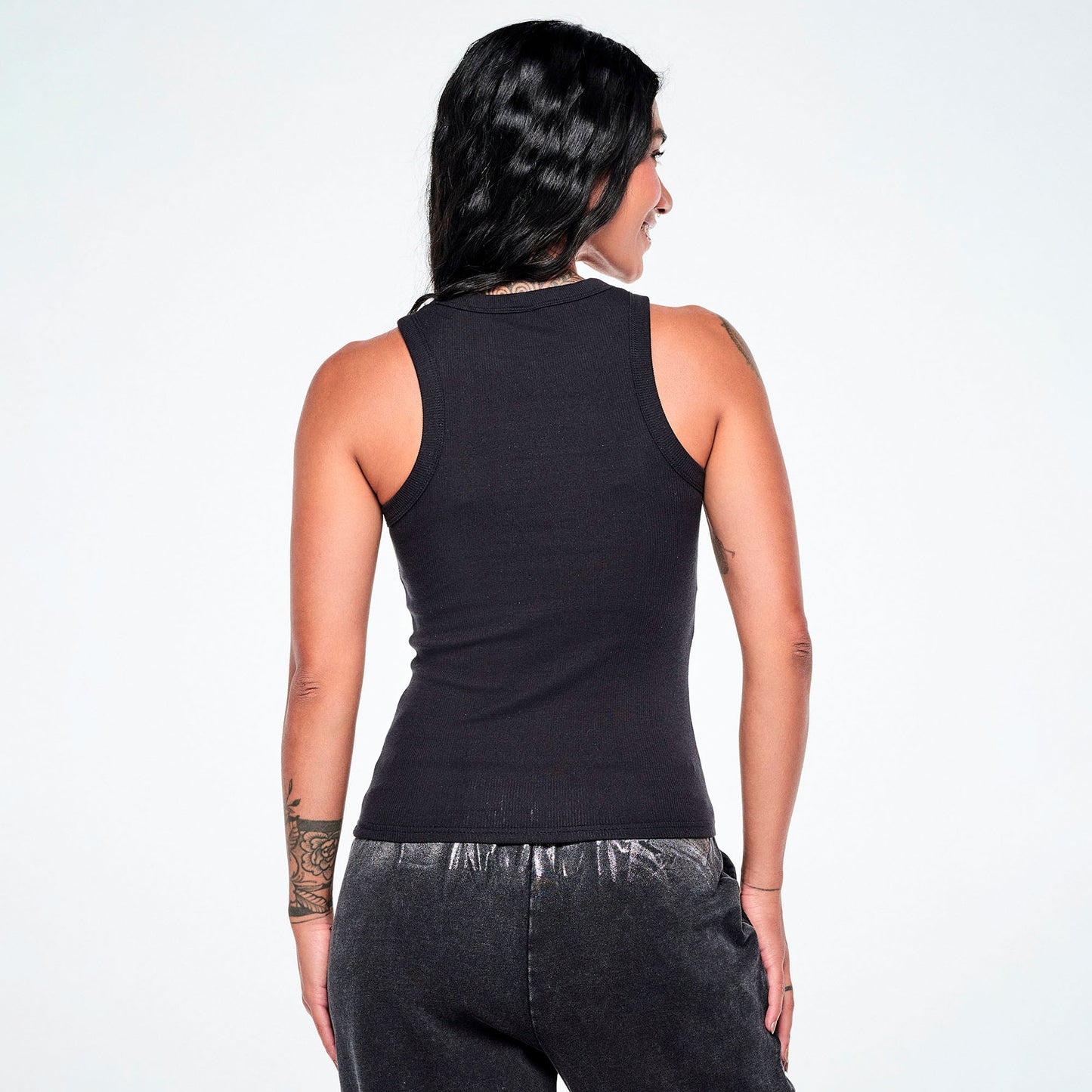 Rock 'n' Roll Fitted High Neck Rib Tank