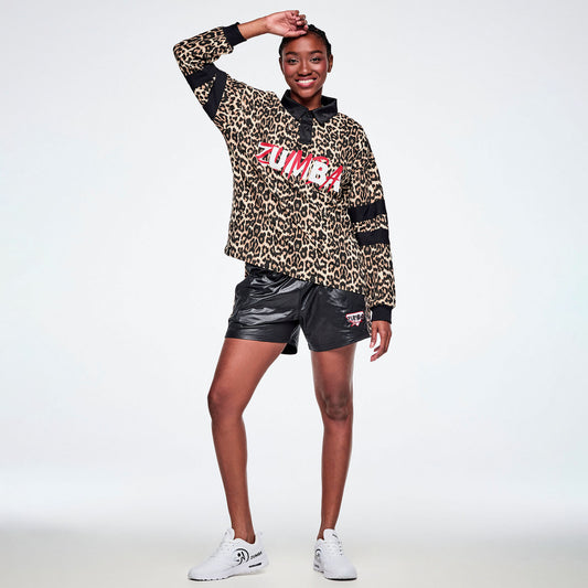 Rock 'n' Roll Short Sleeve Crop Pullover Hoodie