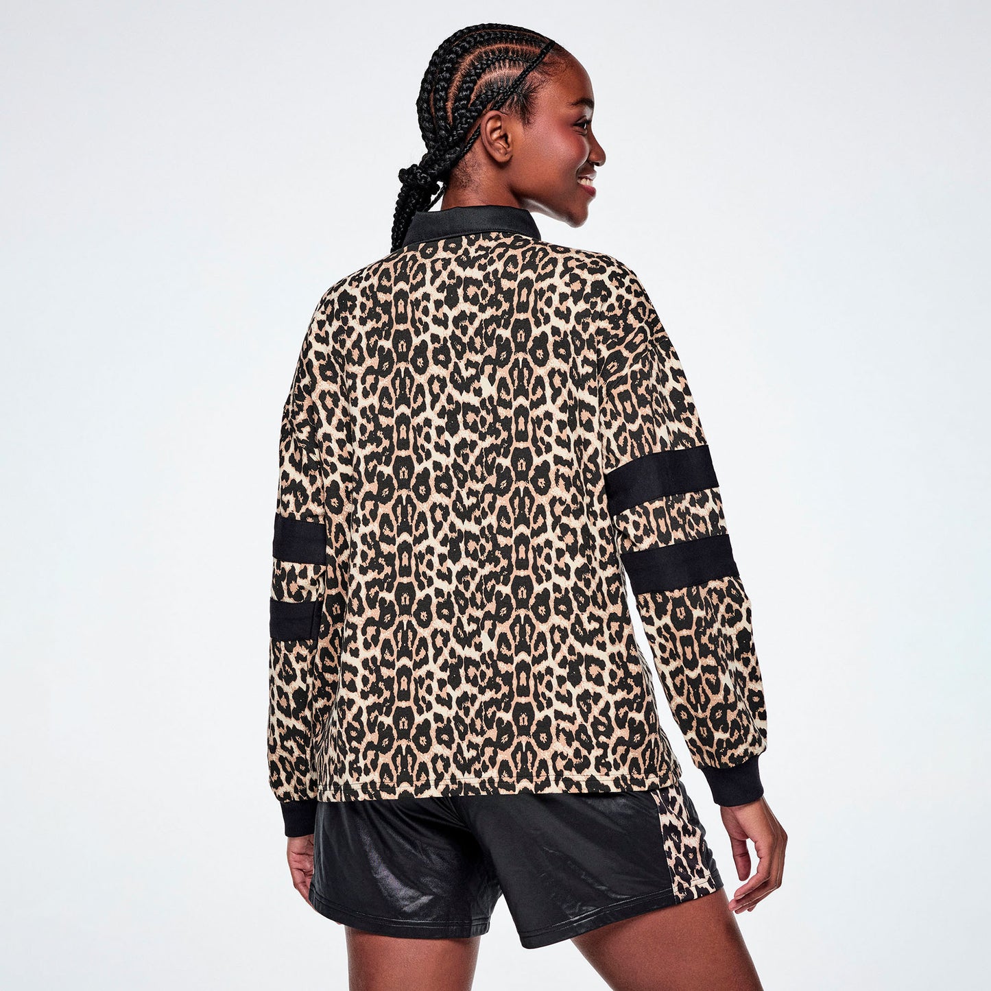 Rock 'n' Roll Short Sleeve Crop Pullover Hoodie