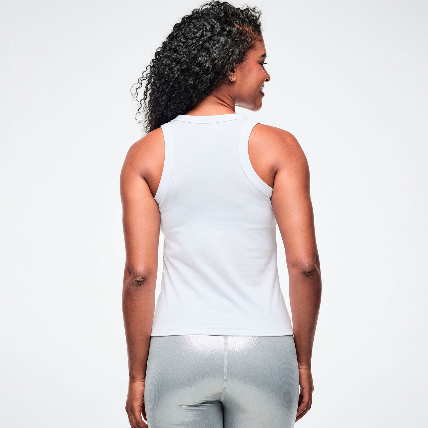 Dale-Z High Neck Racerback Tank - White
