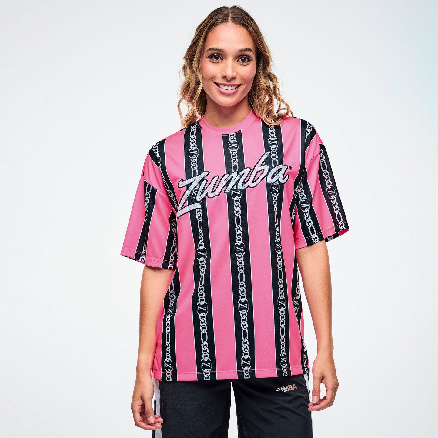 Dale-Z Oversized Drop Shoulder Tee - Pink/Black