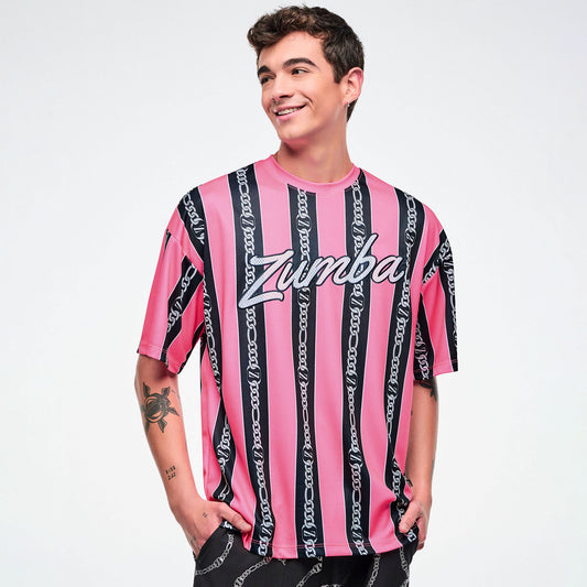 Dale-Z Oversized Drop Shoulder Tee - Pink/Black