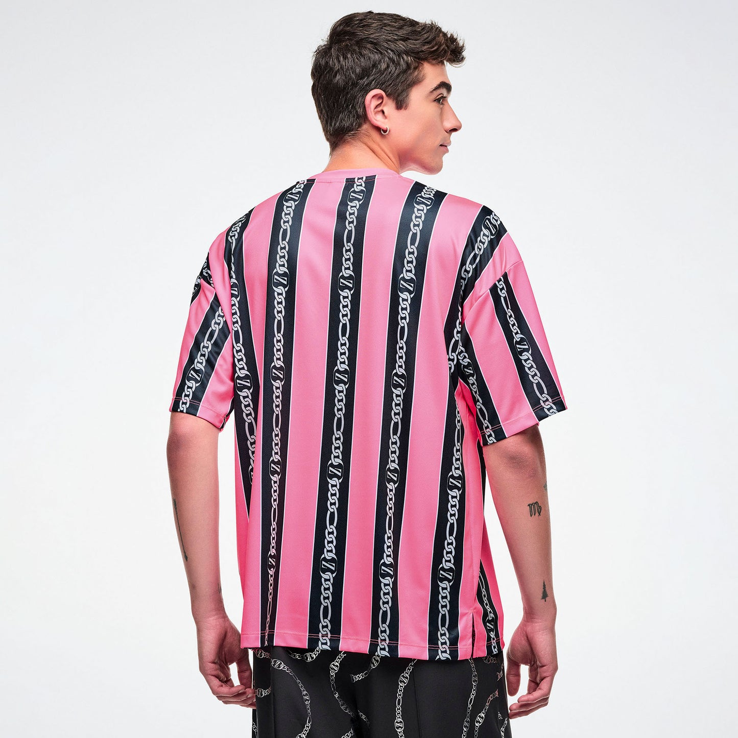 Dale-Z Oversized Drop Shoulder Tee - Pink/Black