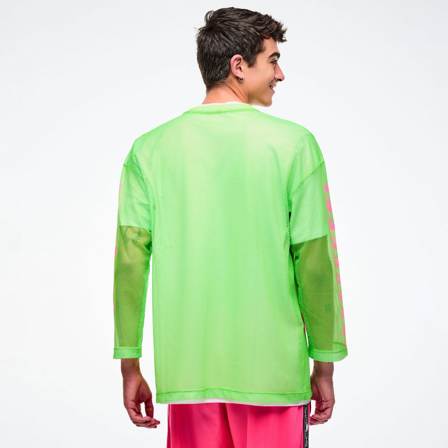 Dale-Z Oversized Mesh Long Sleeve Top