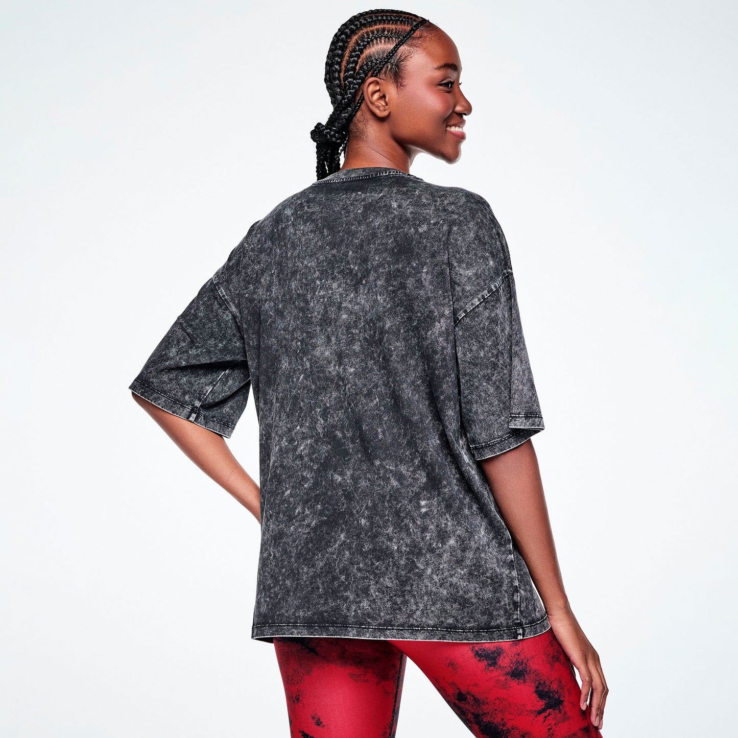 Rock 'n' Roll Oversized Drop Shoulder Tee - Black