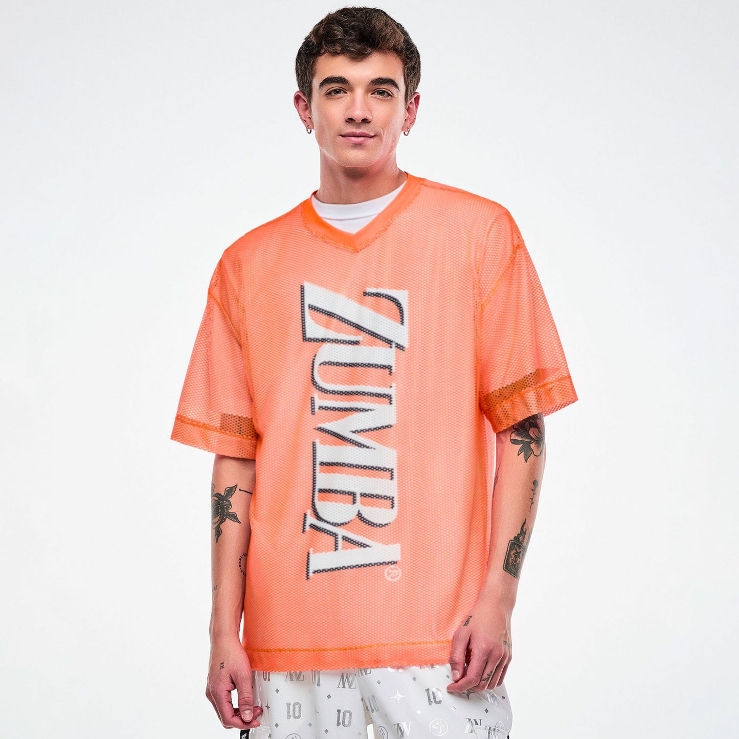 Dale-Z Oversized Mesh V-Neck Top
