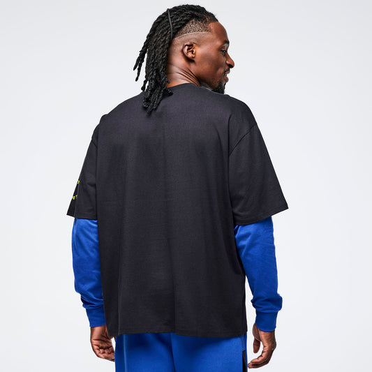 Eastern Flavor Men's Oversized Crew Neck Tee - Bold Black