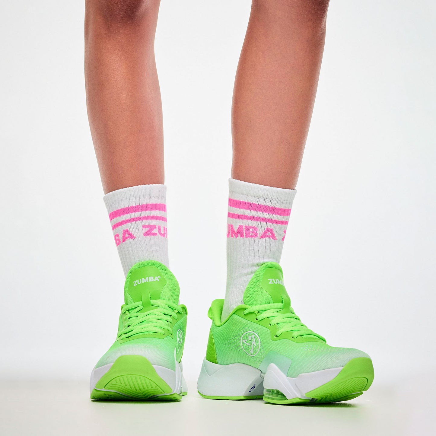 Electric Feel Plush High Socks - White/Pink