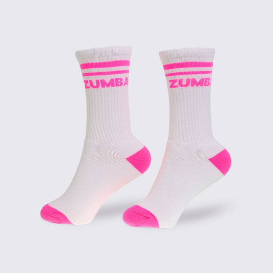 Electric Feel Plush High Socks - White/Pink