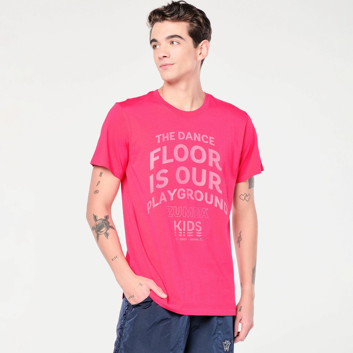 ZIN™ Zumba® Kids Crew Neck Tee - Deep Pink