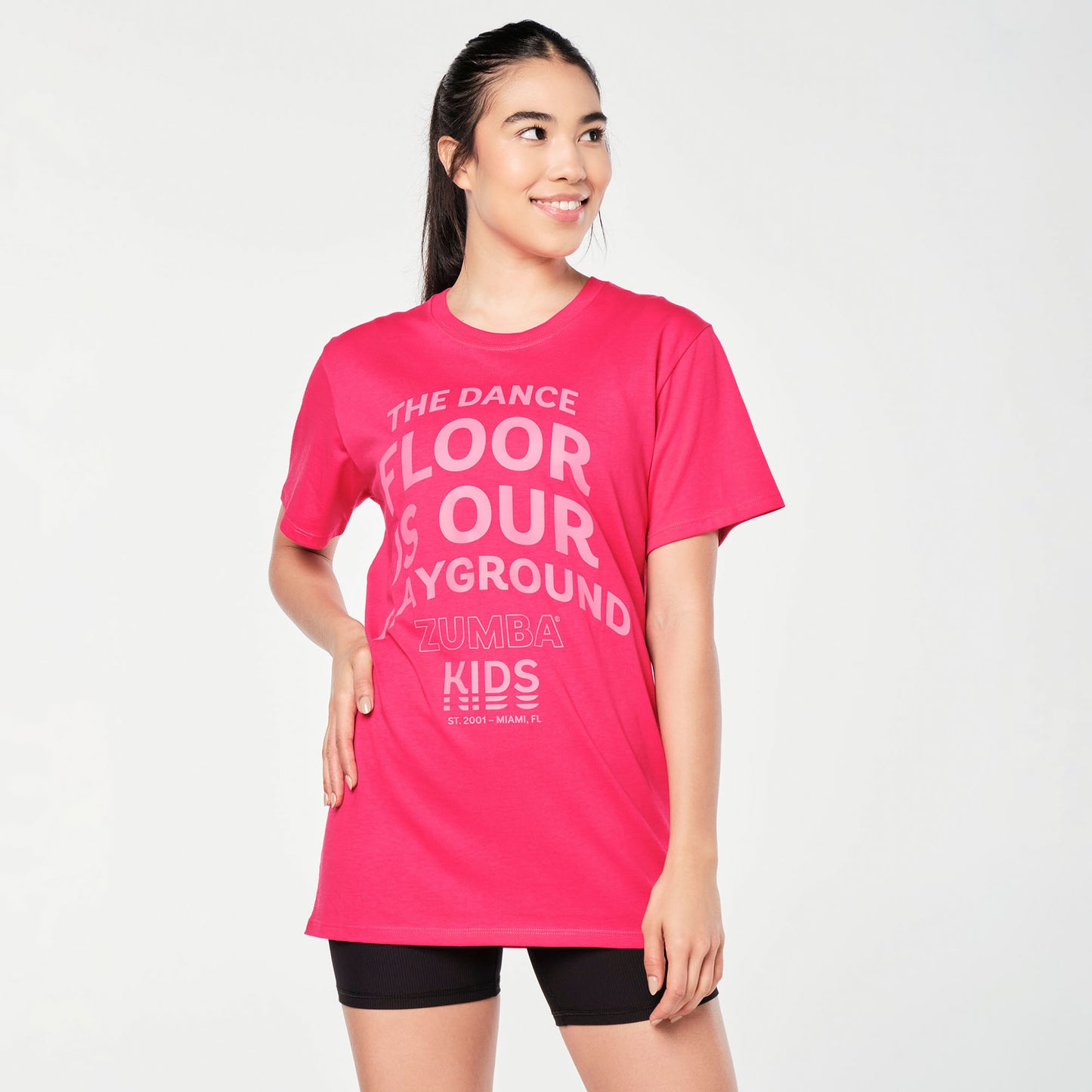 ZIN™ Zumba® Kids Crew Neck Tee - Deep Pink