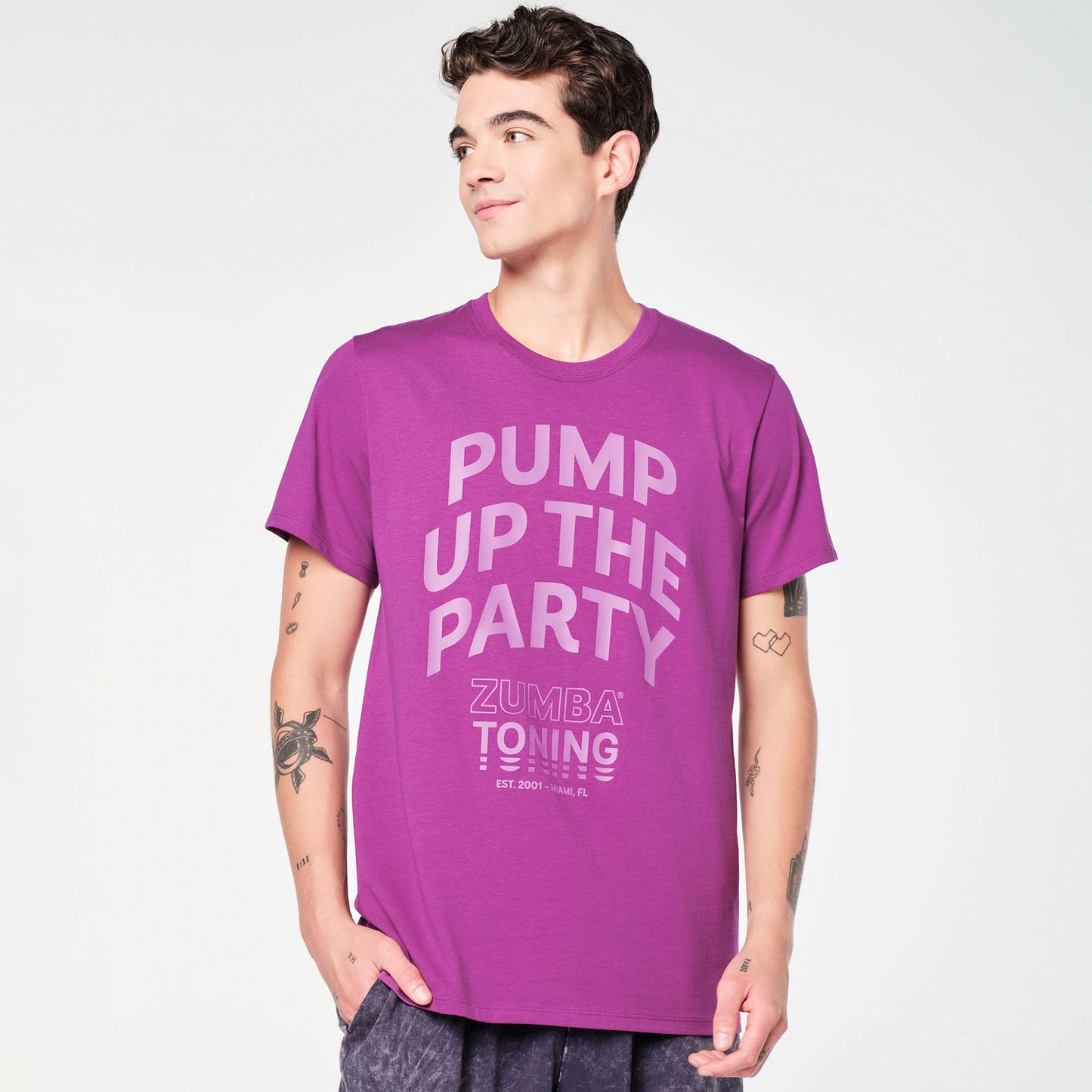 ZIN™ Zumba® Toning Crew Neck Tee - Toning Purple