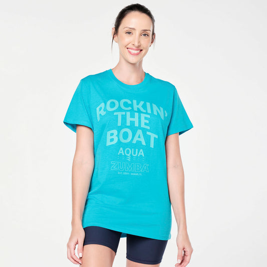 ZIN™ Aqua Zumba® Crew Neck Tee - Aqua Blue