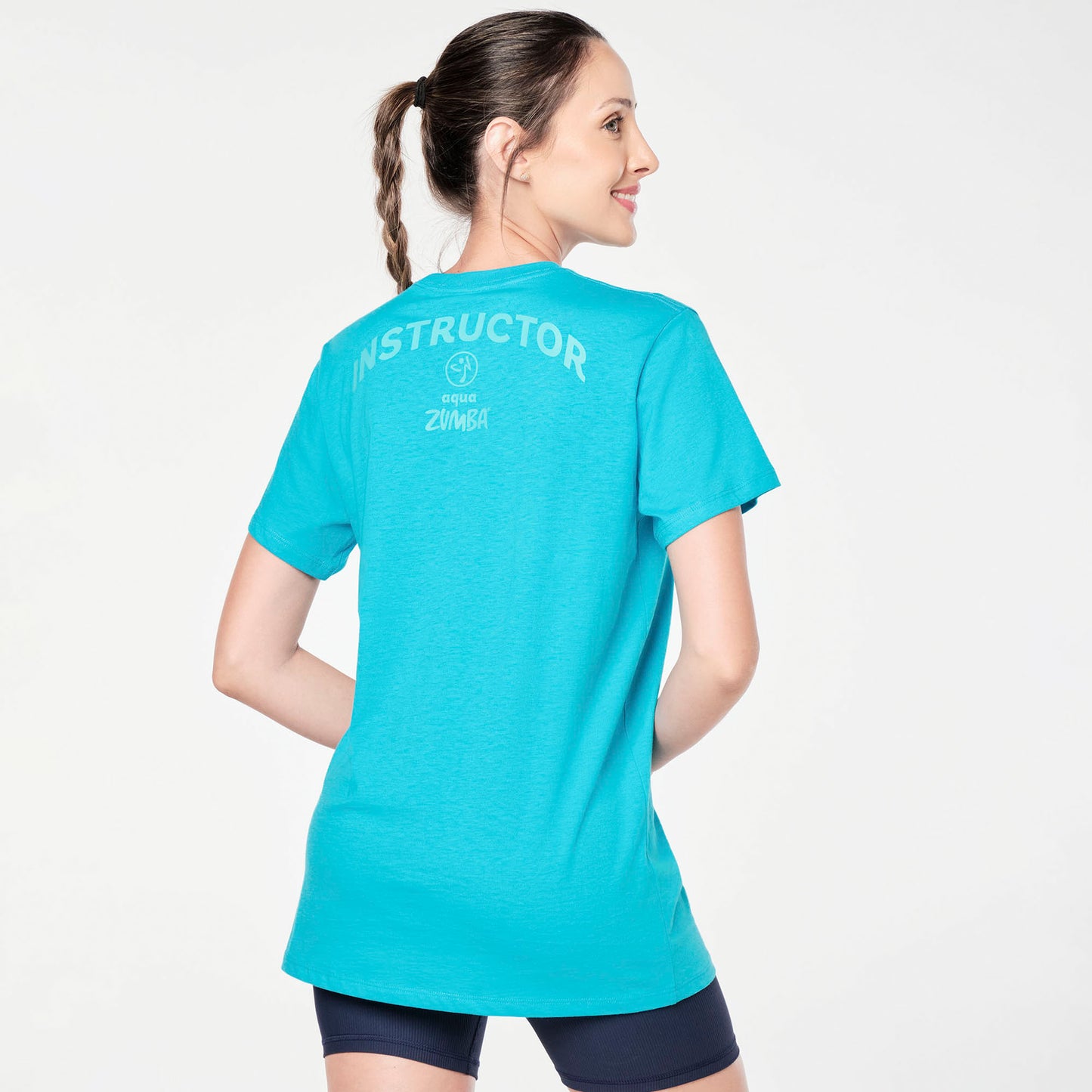 ZIN™ Aqua Zumba® Crew Neck Tee - Aqua Blue