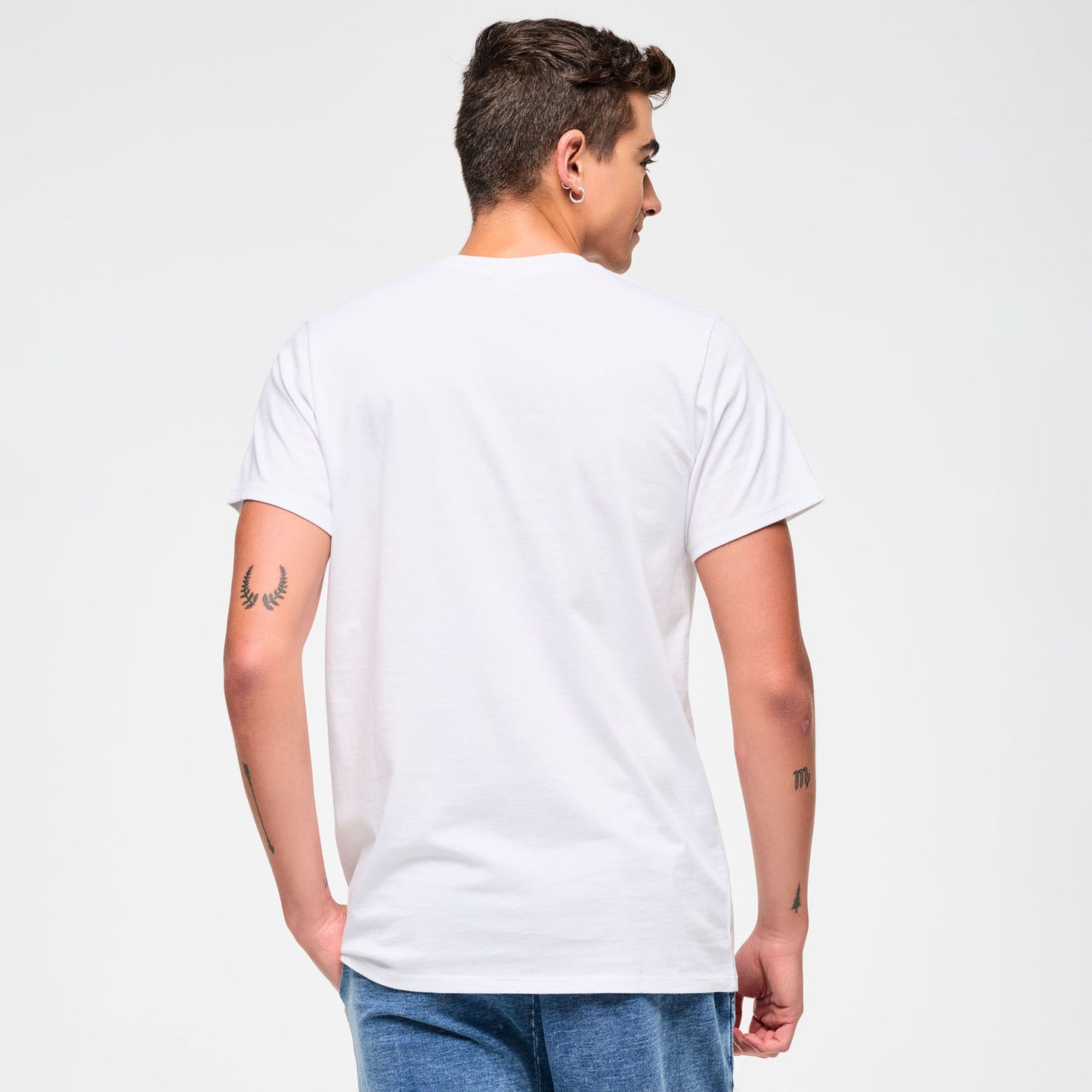 Blue Jean Crew Neck Tee - White