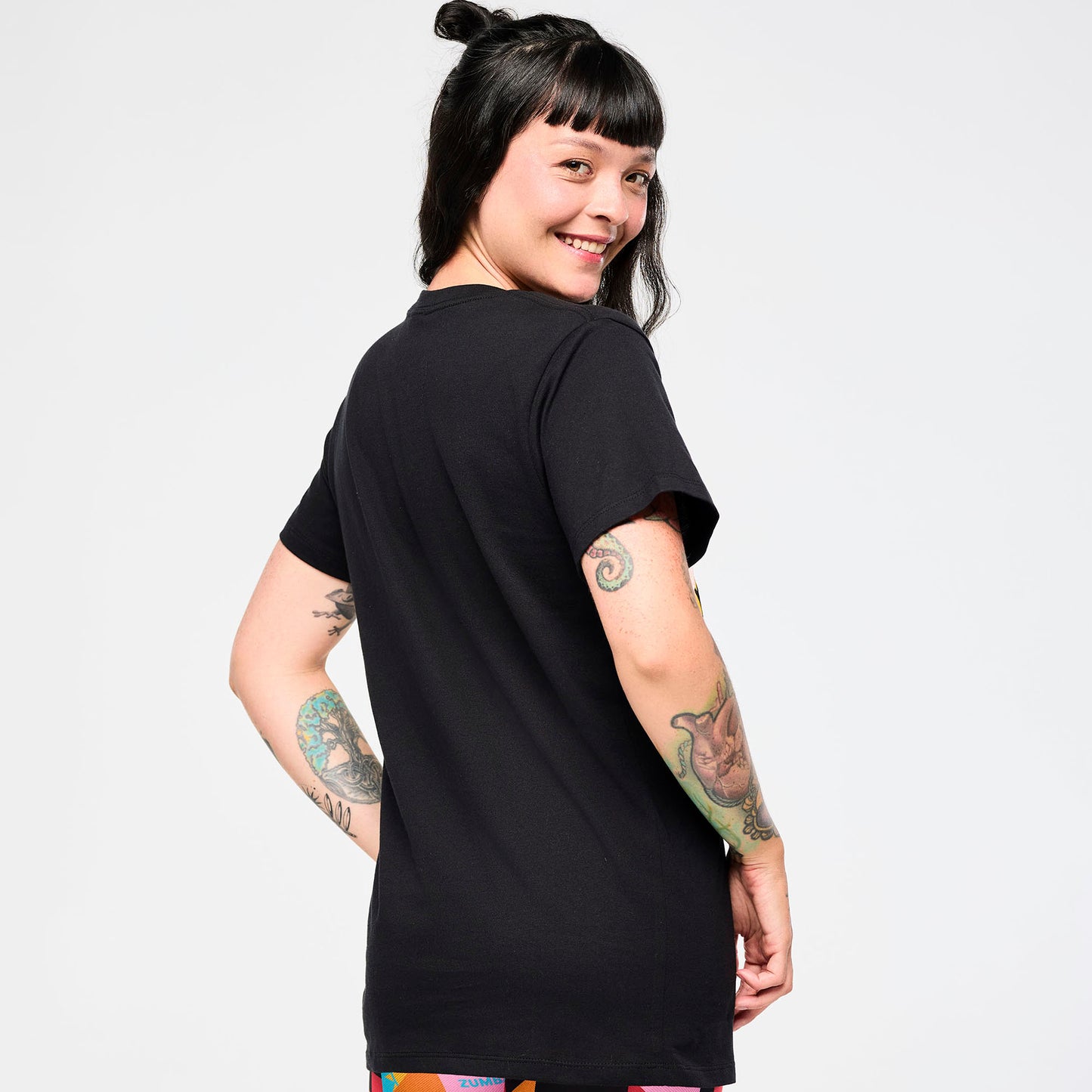 *LOW INVENTORY Zumba® Rays Crew Neck Tee - Bold Black