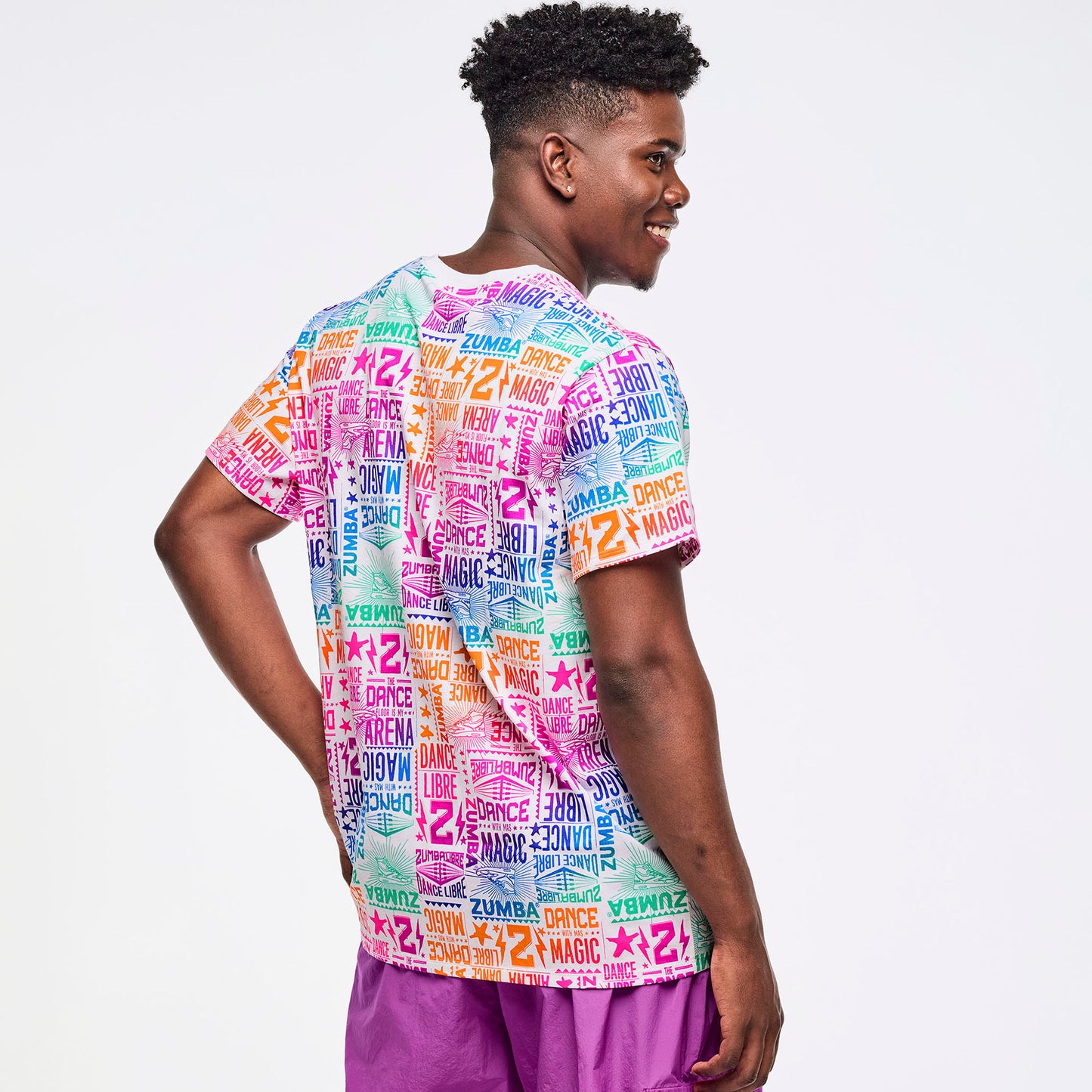 Zumba® Libre Crew Neck Tee - White/Pink