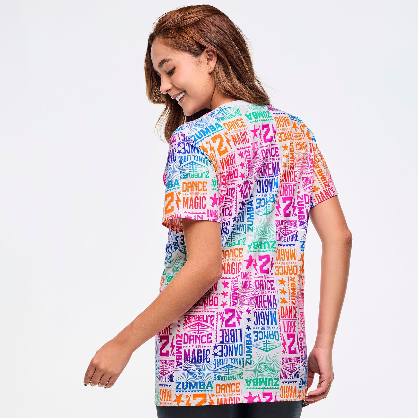 Zumba® Libre Crew Neck Tee - White/Pink