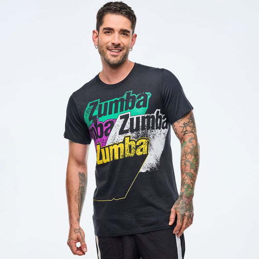 LOW INVENTORY* Apres Zumba®  Unisex Crew Neck Tee - Bold Black
